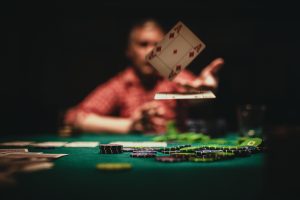 card dealer at a casino table